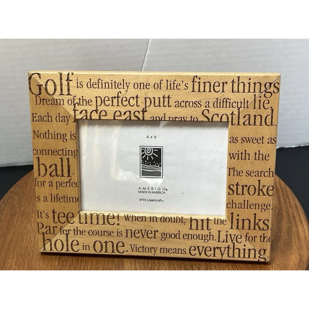 Vintage Lasercraft Golf Picture Frame 4 x 6